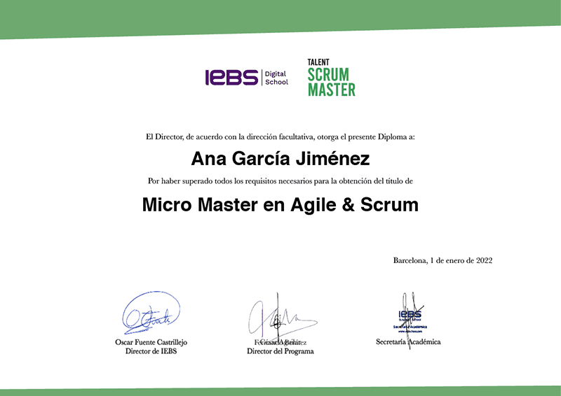 Título expedido por IEBS