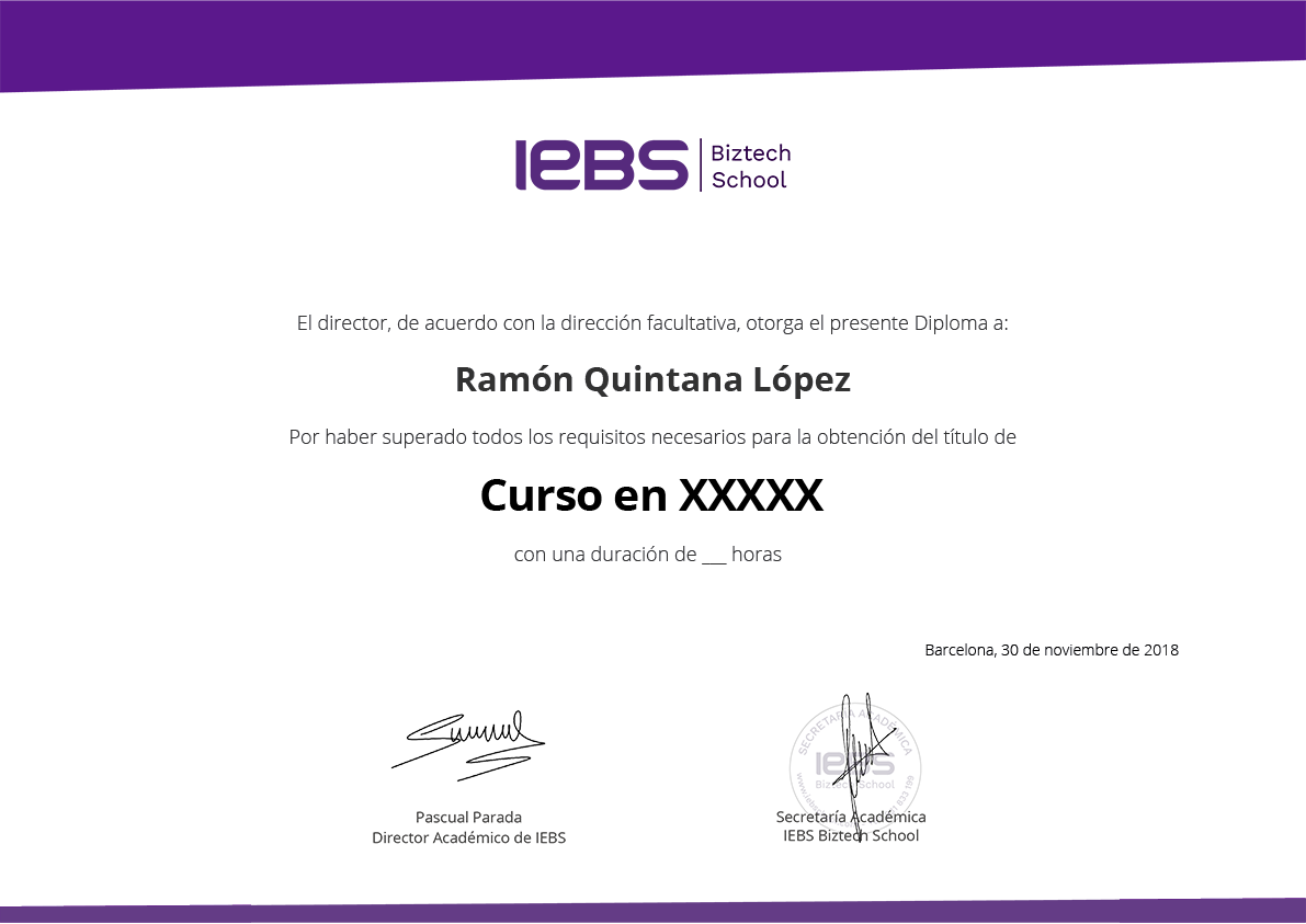 Título expedido por IEBS