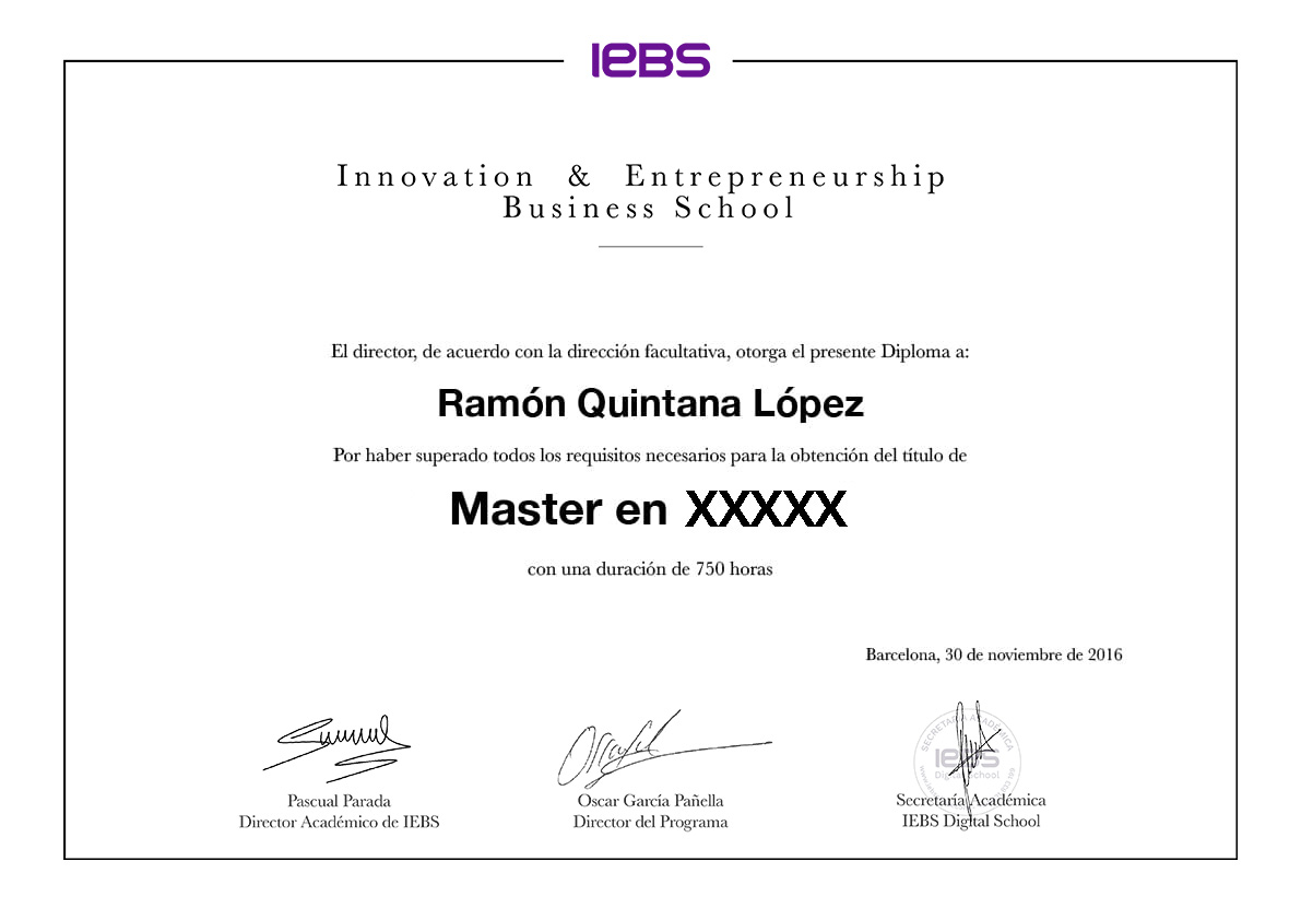 Título expedido por IEBS